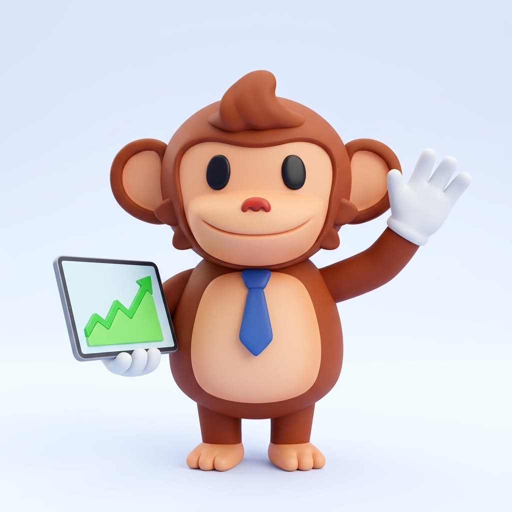 Monkey in suit presenting growth chart representing One Digital Partner